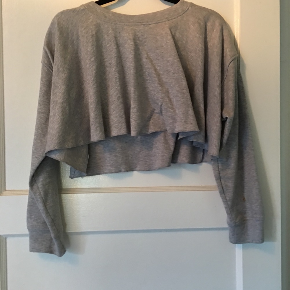 Zara Cropped Grey Sweatshirt, Size Small